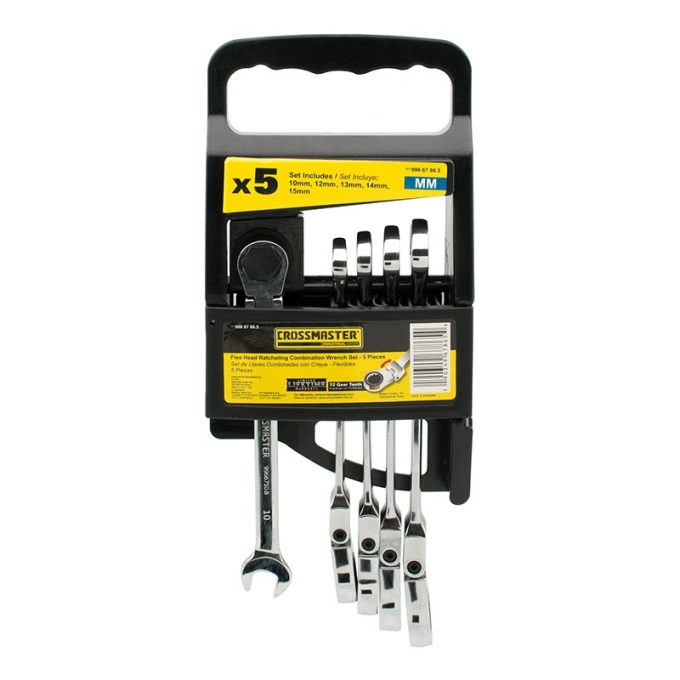 SET DE LLAVES COMBINADAS CON CRIQUE – FLEXIBLES – 5 PIEZAS