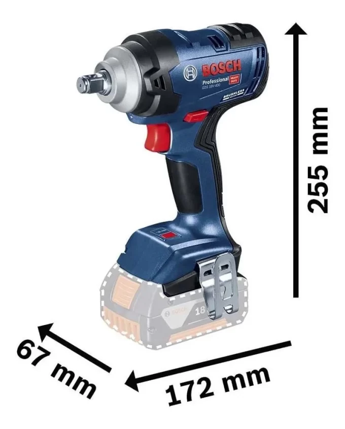 BOSCH 18V LLAVE IMPACTO 1/2" GDS 18V-400 S/BAT - Image 4